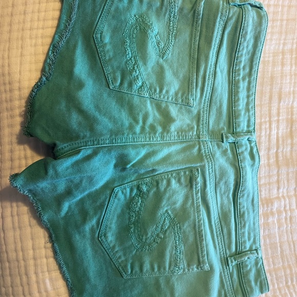 Silver turquoise denim shorts size 31 - Picture 2 of 2
